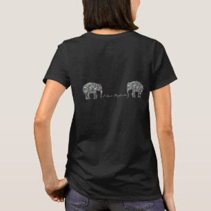 Funkelnd silberner Mosaik Glitzer Elephant Persönl T-Shirt