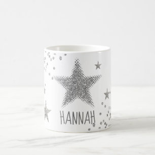 Funkelnd Silberstars personnalisiert Kaffeetasse