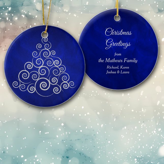 Funkelnd Silberwirbelbaum Keramikornament (Von Creator hochgeladen)