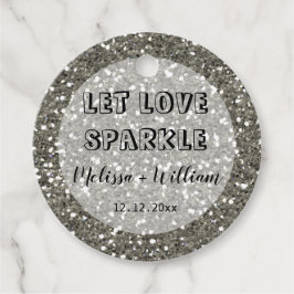 Funkelnd Silver Glitzer Lasse Liebe Sparkle Geschenkanhänger
