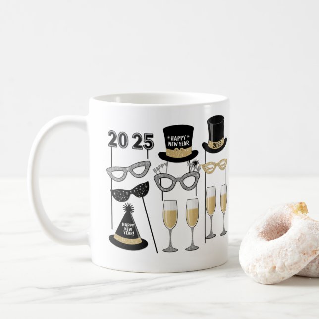 Funkelnd Silvester-Tasse Kaffeetasse (Mit Donut)