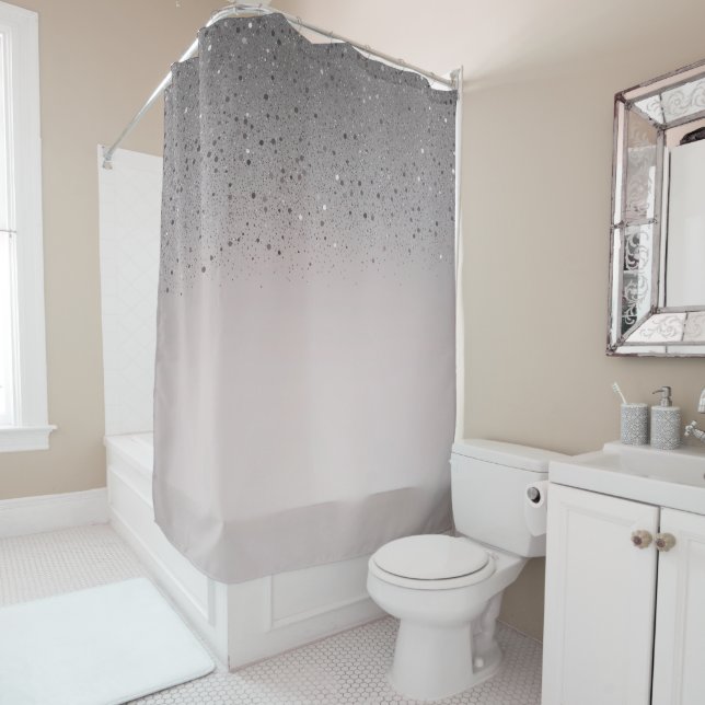 Funkelnd Sparkon-Glitzer in Rosa Duschvorhang (Beispiel)