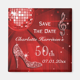 Funkelnd Stiletto Heel 50. Geburtstag Save the Dat Magnet