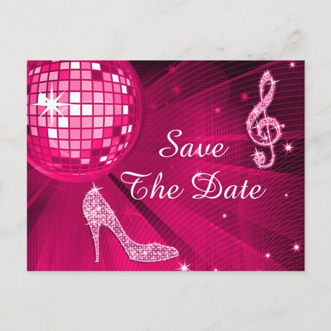 Funkelnd Stiletto Heel 65. Geburtstag Save the Dat Ankündigungspostkarte (Vorderseite)