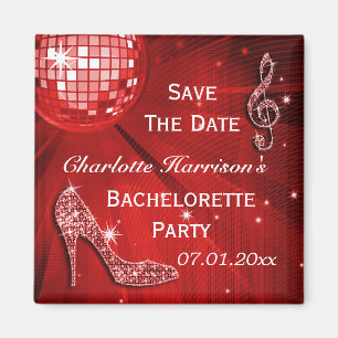 Funkelnd Stiletto Heel Bachelorette Save the Date Magnet