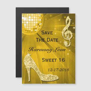 Funkelnd Stiletto Heel Sweet 16 Save the Date Magneteinladung