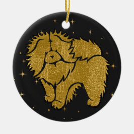 FUNKELND THANG - ROUGH Chow Imitate metallische Ve Keramik Ornament