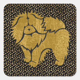 FUNKELND THANG ROUGH CHOW Imitate Metallkleber Quadratischer Aufkleber