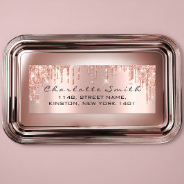 Funkelnd Tropfen Rose Erröten Rücksendeadressen-Au