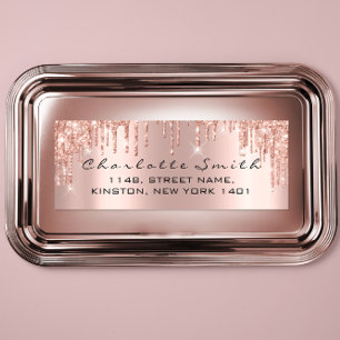 Funkelnd Tropfen Rose Erröten Rücksendeadressen-Au