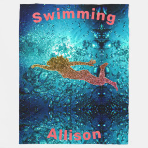 Funkelnd Wasserblasen unter dem Meer schwimmen Fleecedecke