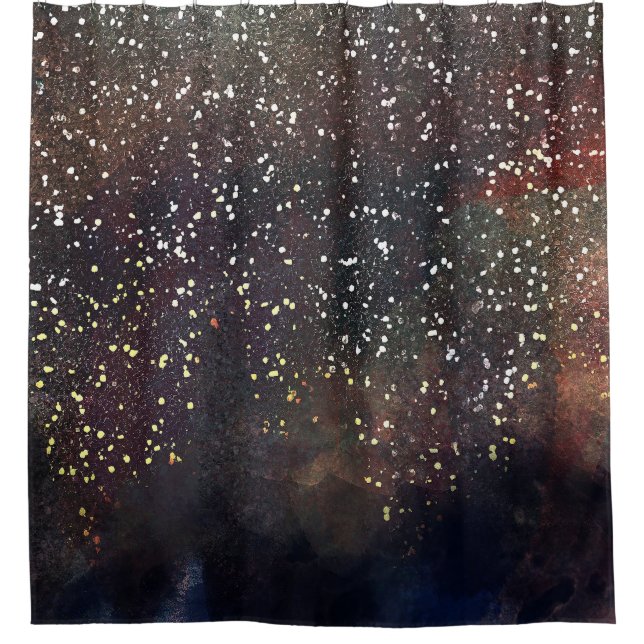 Funkelnd Wasserfarbe Erde rustikale Moderne Glam Duschvorhang (Vorderseite)