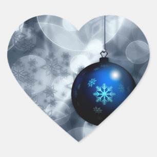 Funkelnd Weihnachten Herz-Aufkleber