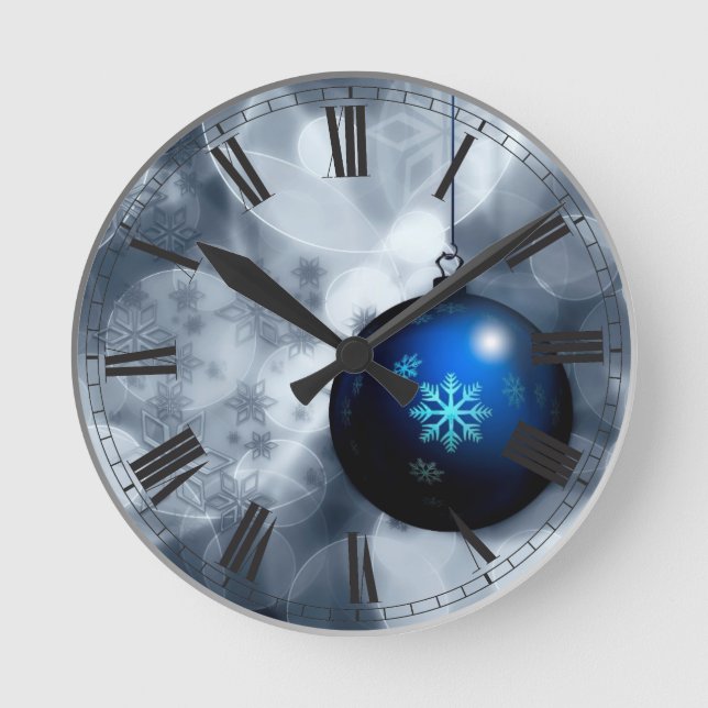 Funkelnd Weihnachten Runde Wanduhr (Vorderseite)