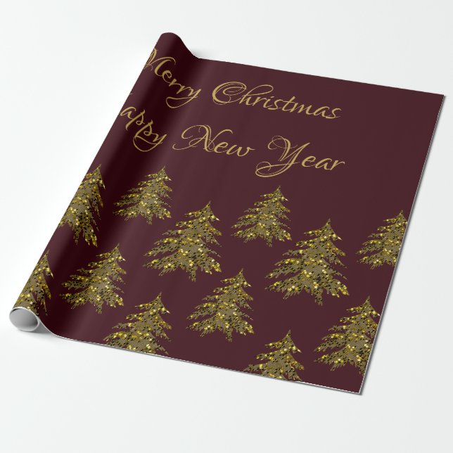 Funkelnd Weihnachtsbaum auf dem Weihnachtsmarkt Geschenkpapier (Ungerollt)