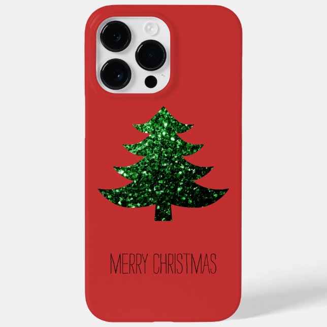 Funkelnd Weihnachtsbaum grün funkeln Rot Case-Mate iPhone Hülle (Rückseite)