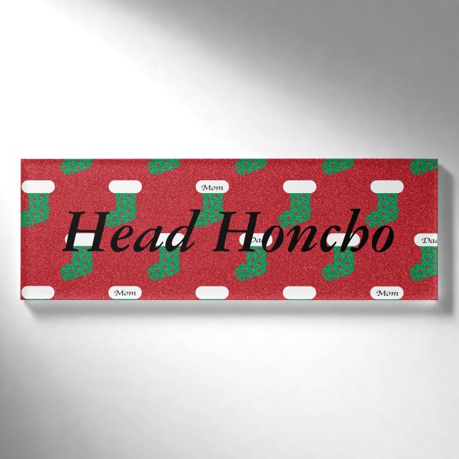 Funkelnd WeihnachtsStrümpfe Namenschild (Vorderseite)