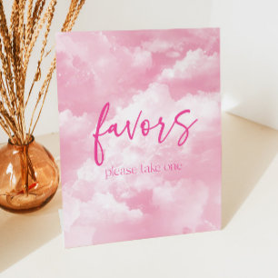 Funkelnd Wolken-Gastgeschenke in Rosa Sockelschild