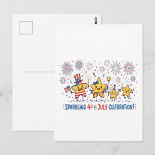 Funkelnde 4. Juli-Feier Postkarte