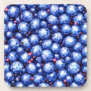💎 Funkelnde Blaue Edelsteine Luxus Kristall Dekor Getränkeuntersetzer