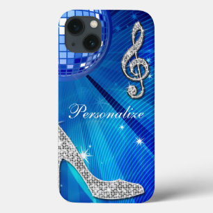 Funkelnde blaue/silberne Musiknote & Stiletto-Absa Case-Mate iPhone Hülle
