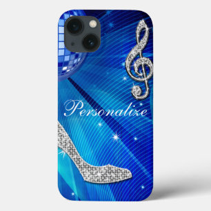 Funkelnde blaue/silberne Musiknote & Stiletto-Absa Case-Mate iPhone Hülle