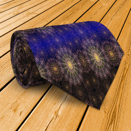 Funkelnde Blume im klaren Nachthimmel Krawatte