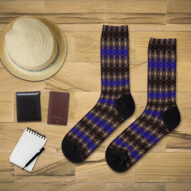 Funkelnde Blume im klaren Nachthimmel Socken (Von Creator hochgeladen)