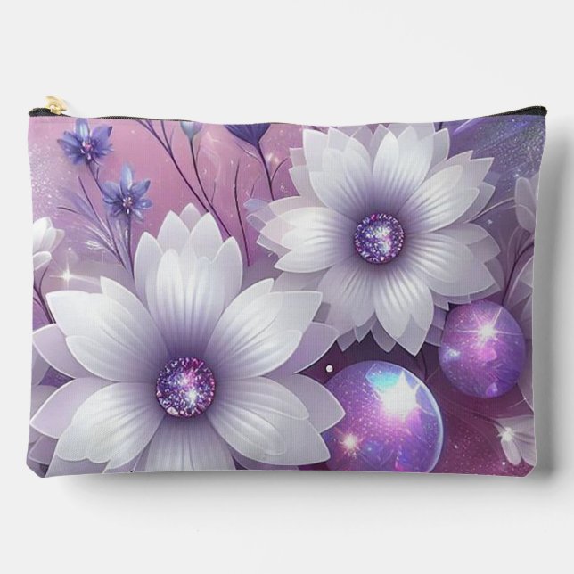 Funkelnde Blumen Zubehörtasche (Vorderseite)