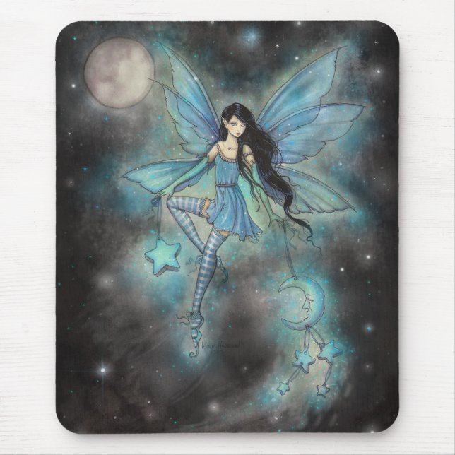 Funkelnde Dezember Feen Fantasy Kunst Mousepad (Vorne)