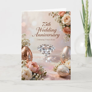 Funkelnde Diamant 75. Hochzeitstag Karte