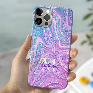 Funkelnde Einhorn Regenbogen Mädchenmarmor Kunst C iPhone 16 Hülle