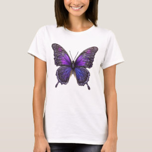 Funkelnde Flügel: Violetter Schmetterling mit Glan T-Shirt
