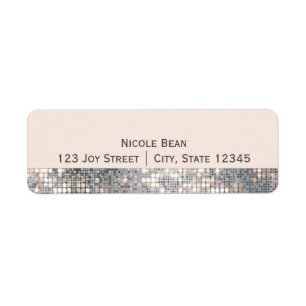 Funkelnde Glitter-Strass-Glamour-Adressetiketten