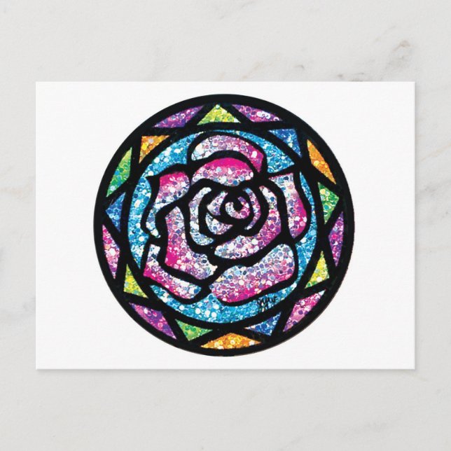 Funkelnde Glitzer Hellrosa Rose Postkarte (Vorderseite)