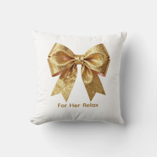 Funkelnde Gold-Gala-Schleife - Luxuriöse elegante Kissen