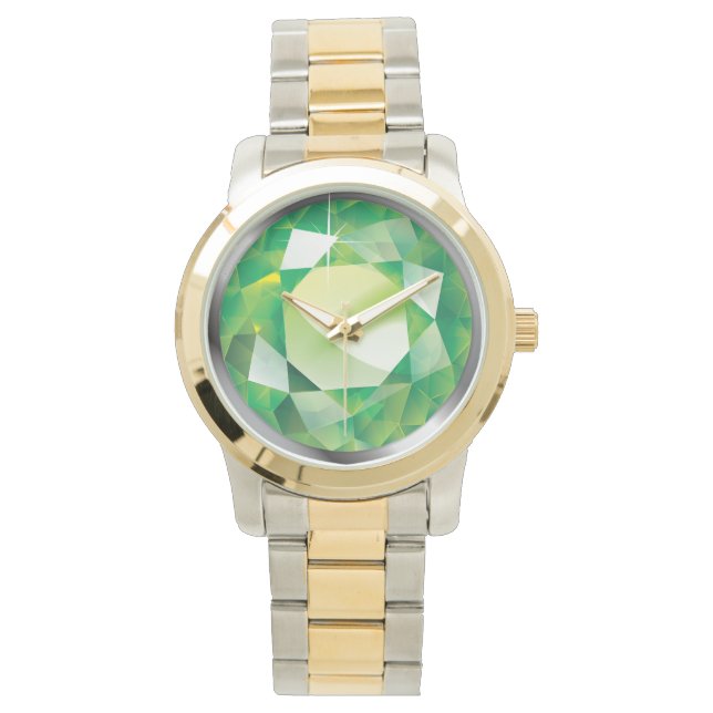 funkelnde Imitat -"Peridot" Armbanduhr (Vorderseite)
