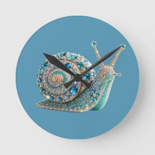 Funkelnde Juwelen-Schnecke  Runde Wanduhr