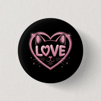 Funkelnde Katzenliebe Button