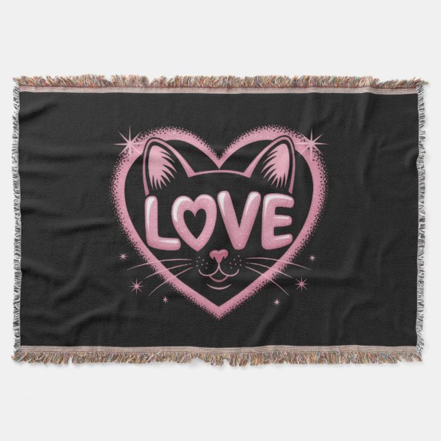 Funkelnde Katzenliebe Decke (Vorderseite)