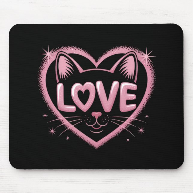 Funkelnde Katzenliebe Mousepad (Vorne)