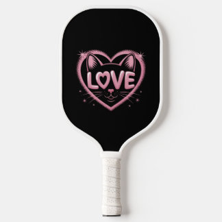 Funkelnde Katzenliebe Pickleball Schläger