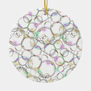 Funkelnde klare lichtdurchlässige Blasen auf Wei Keramik Ornament