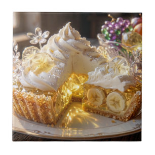 Funkelnde Kristall-Bananencreme-Pie Fliese