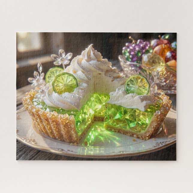 Funkelnde Kristall-Key-Lime-Pie-Dessert-Kunst (Horizontal)