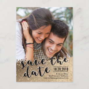 Funkelnde Liebe Save the Date Postkarte