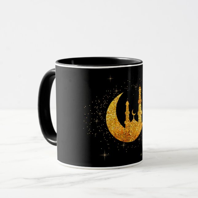 Funkelnde Moscheen- und Mondkaffee-Tasse Tasse (Vorderseite Links)