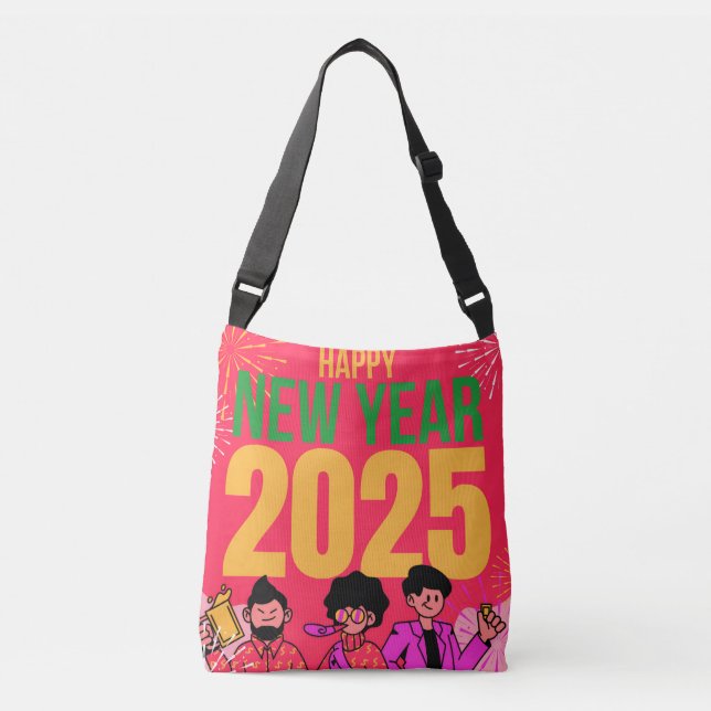 Funkelnde New Year Cross-Body-Bag Tragetaschen Mit Langen Trägern (Vorderseite)