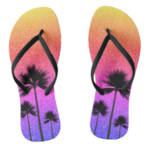 Funkelnde Palmen Gradient Sonnenuntergang Flip Flops