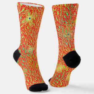 Funkelnde Party Orange Feuerwerk Socken